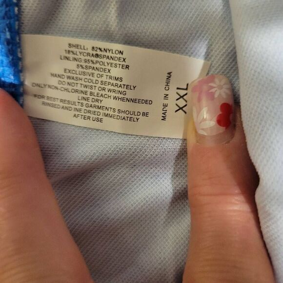 Wearion Bikini Two Piece Blue High Waist Black Criss Cross Bathing Swim Suit NEW - Picture 8 of 9